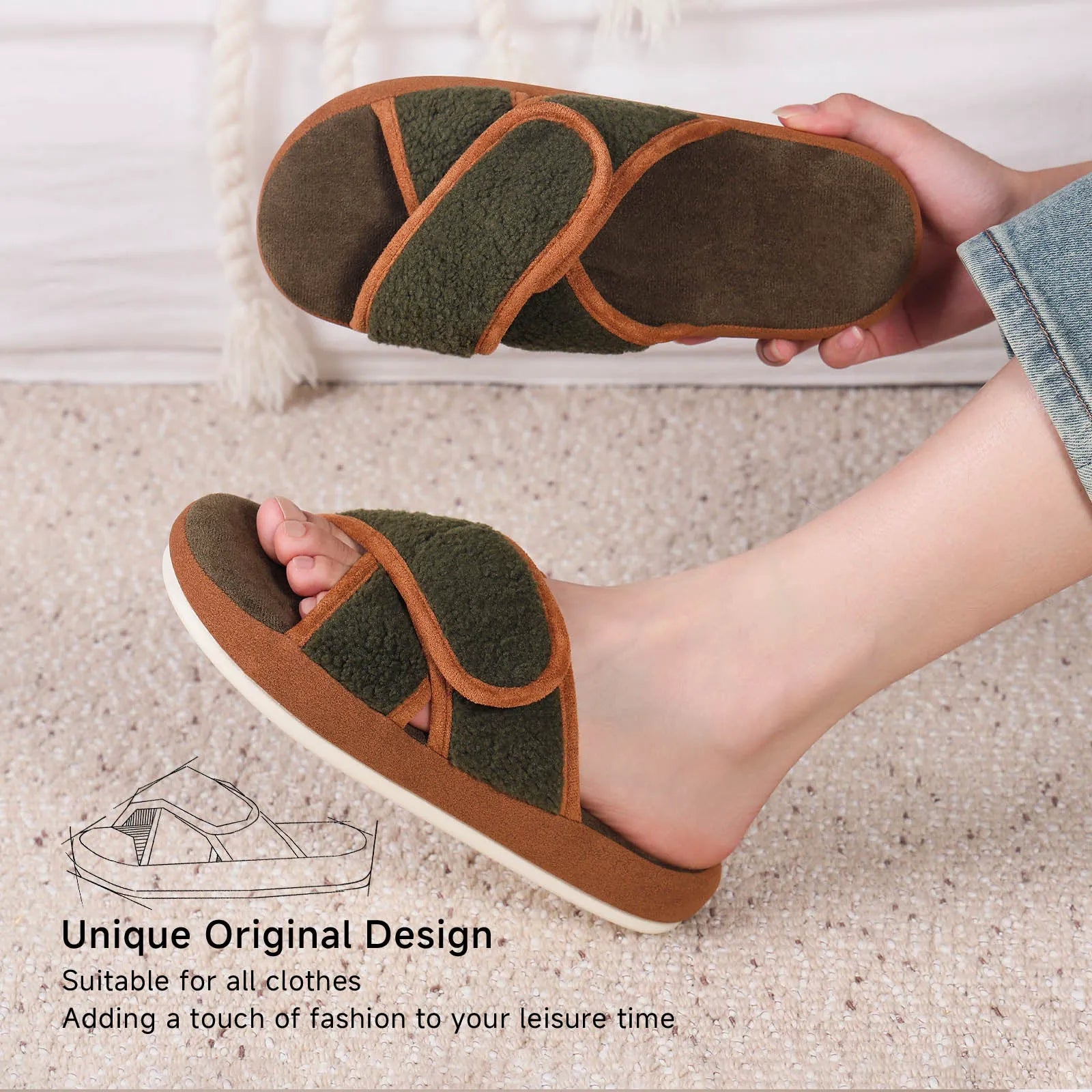 Olive Green and Caramel Brown