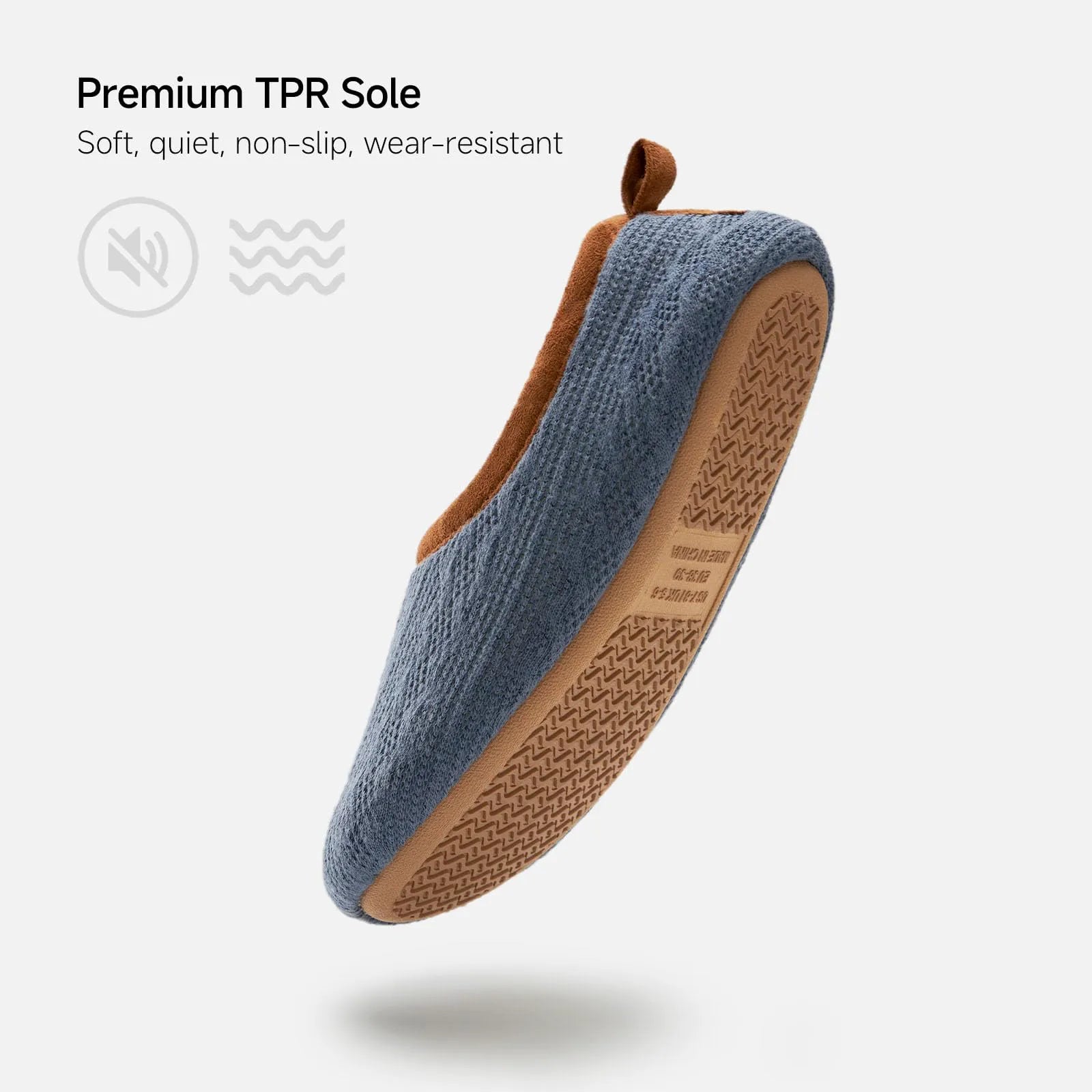 Dusty denim blue with chestnut trim