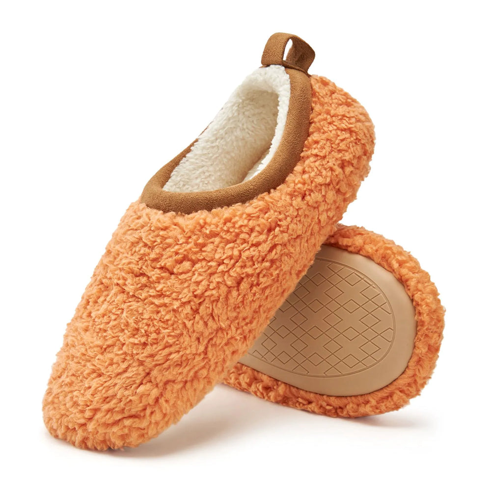 Warm apricot orange with chestnut trim