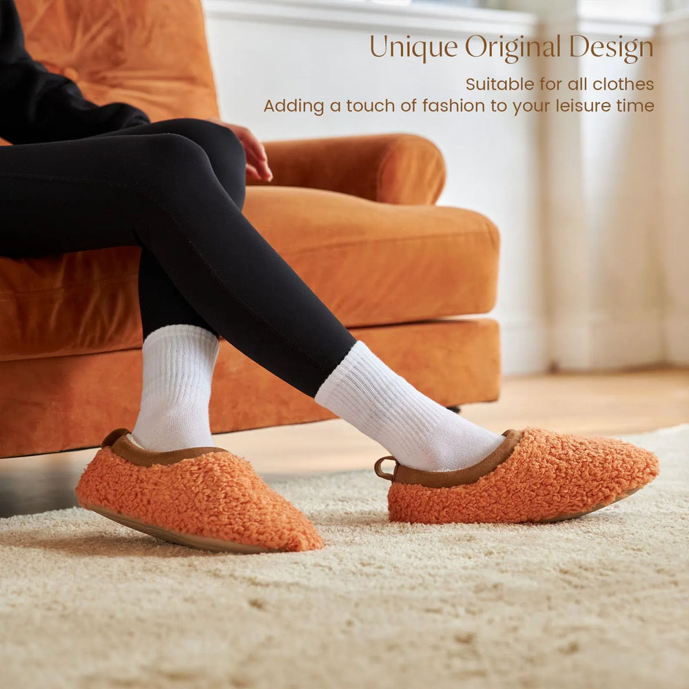 Warm apricot orange with chestnut trim