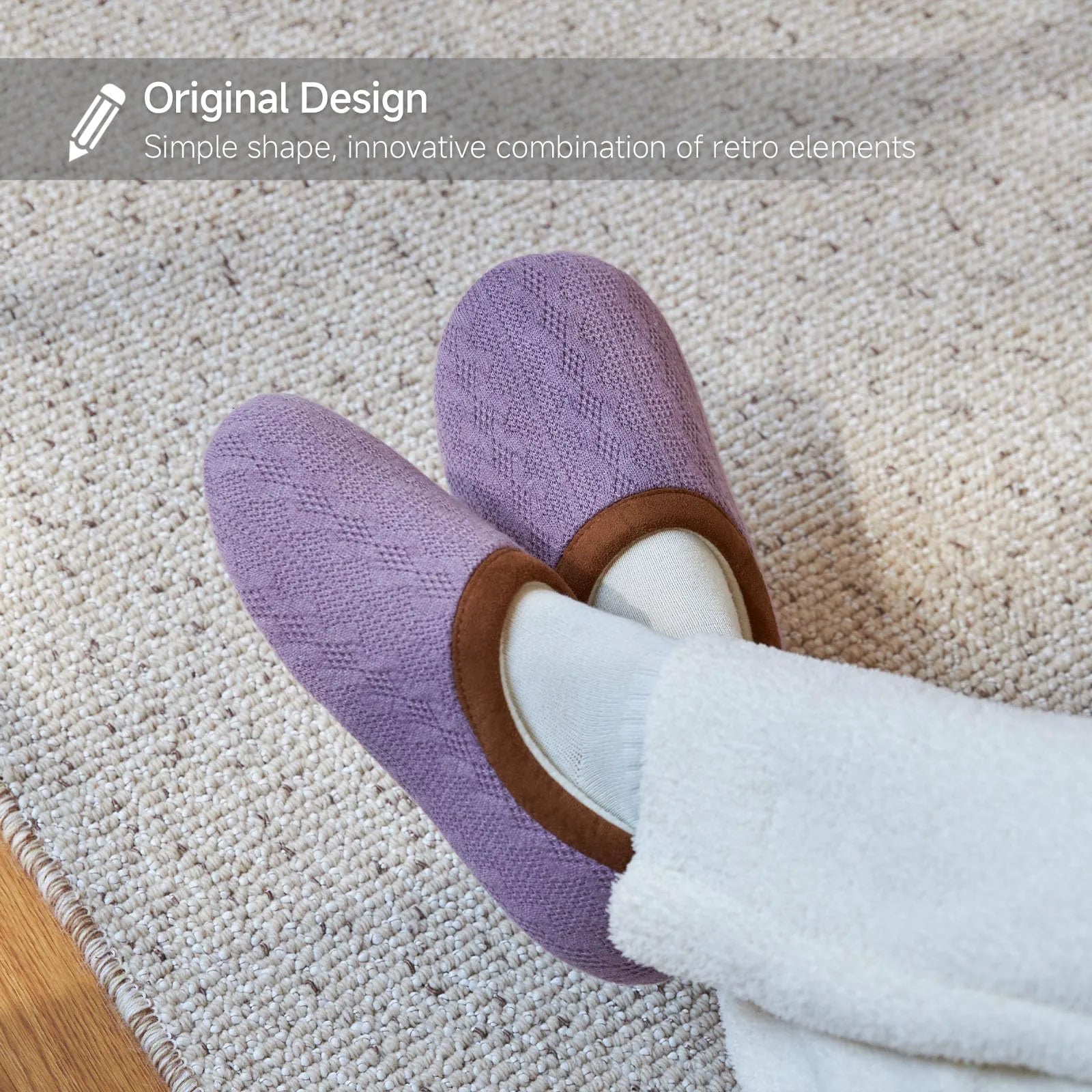 Soft wisteria purple with chestnut trim